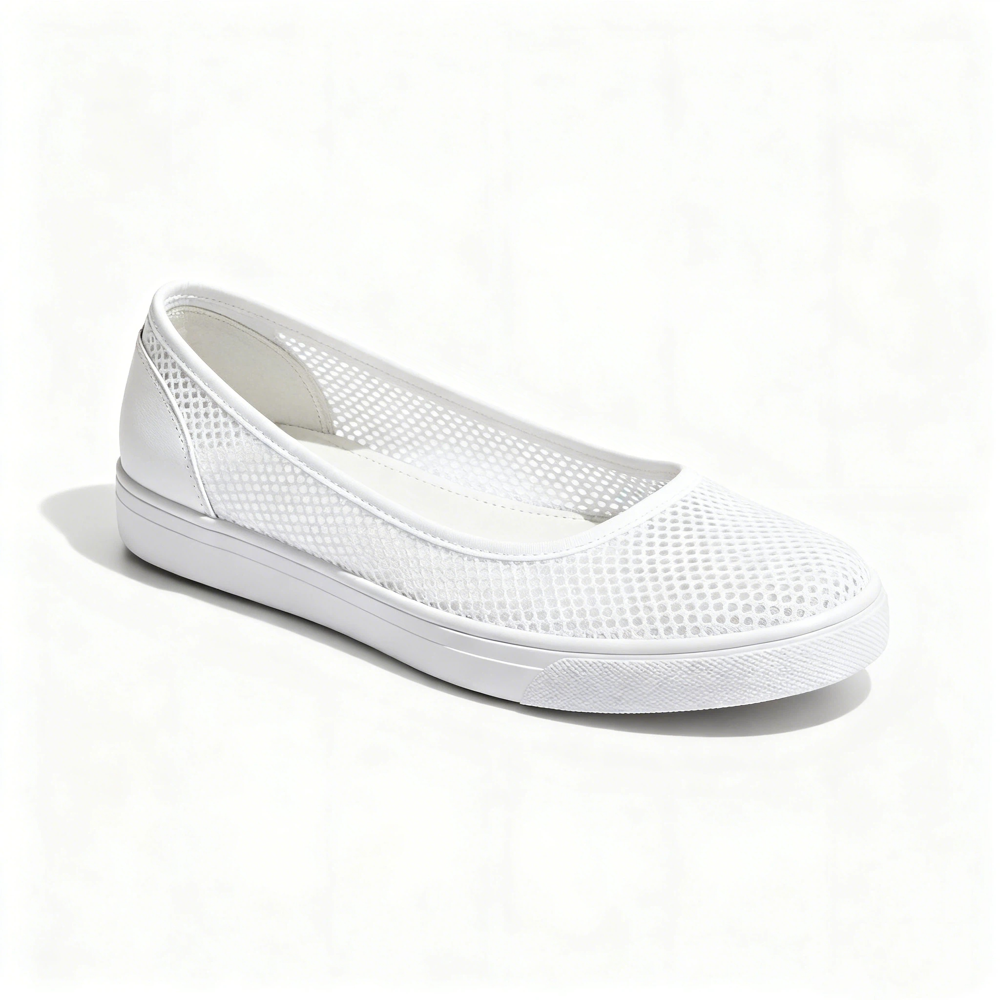 Women's Flat Breathable White Sneakers
