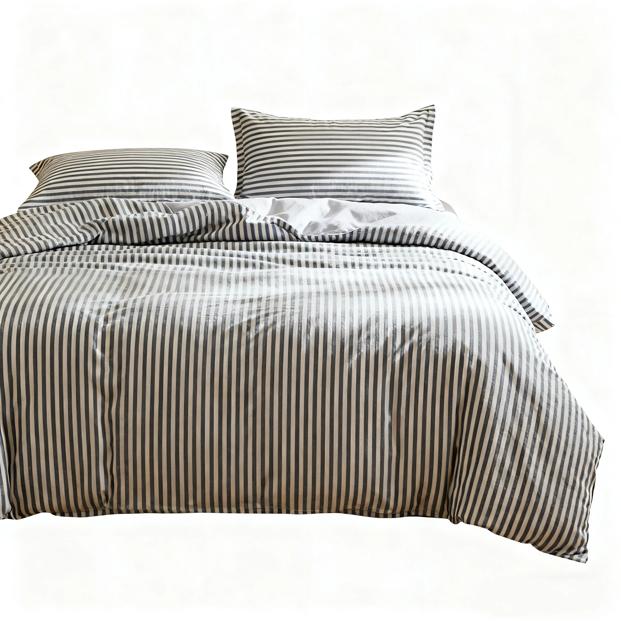 100% Cotton Brushed Striped 4-Piece Bedding Set